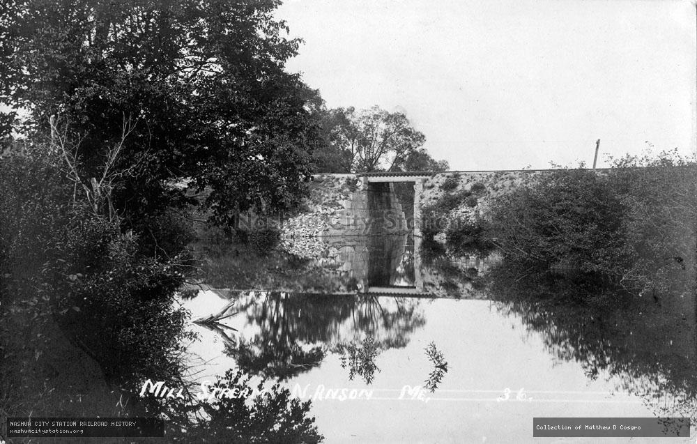 Postcard: Mill Stream at North Anson, Maine